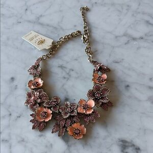 Gorgeous pink crystal flower necklace by Eyecandy Los Angeles. Valentine?